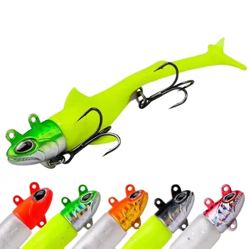 LETOYO 13.5g-56g 5 Color Artificial Soft Bait Saltwater T Tail Pinfish PVC Fishing Lures for River Use with Hooks – Soft Lure – view 2
