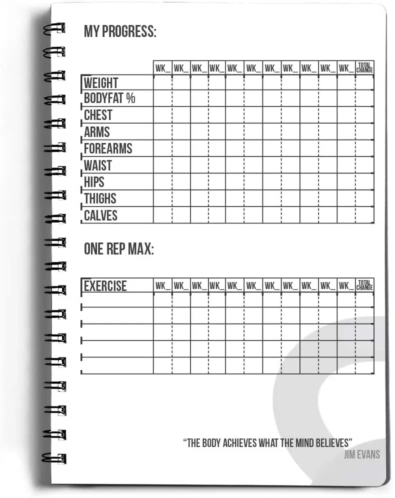 Custom Workout Log Book Journal Printing Fitness Exercise Planner  Spiral Notebook