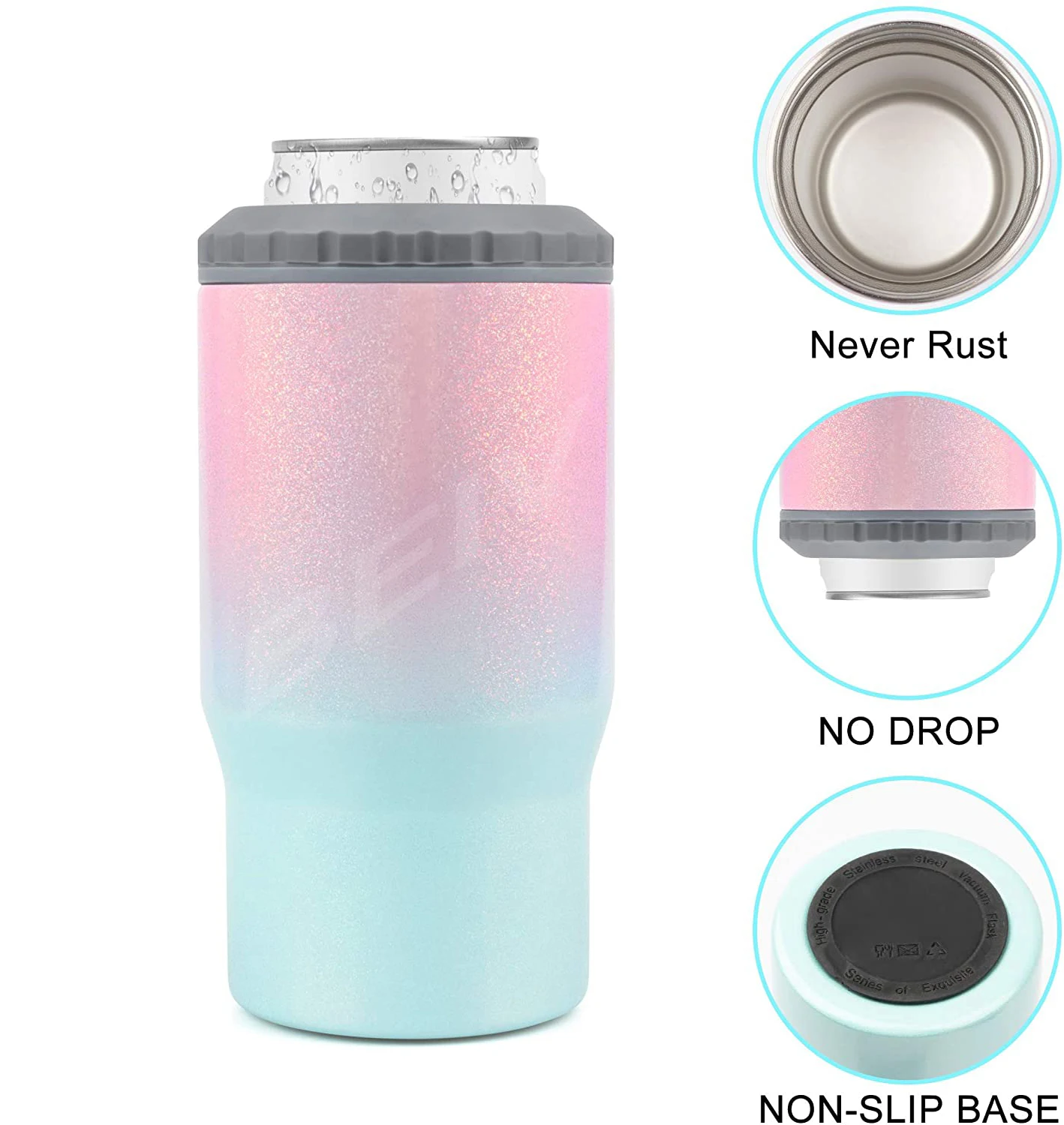 Wholesale Insulated Beer Beverage 12oz Skinny Can Cooler Stainless Steel Slim Can Cooler For