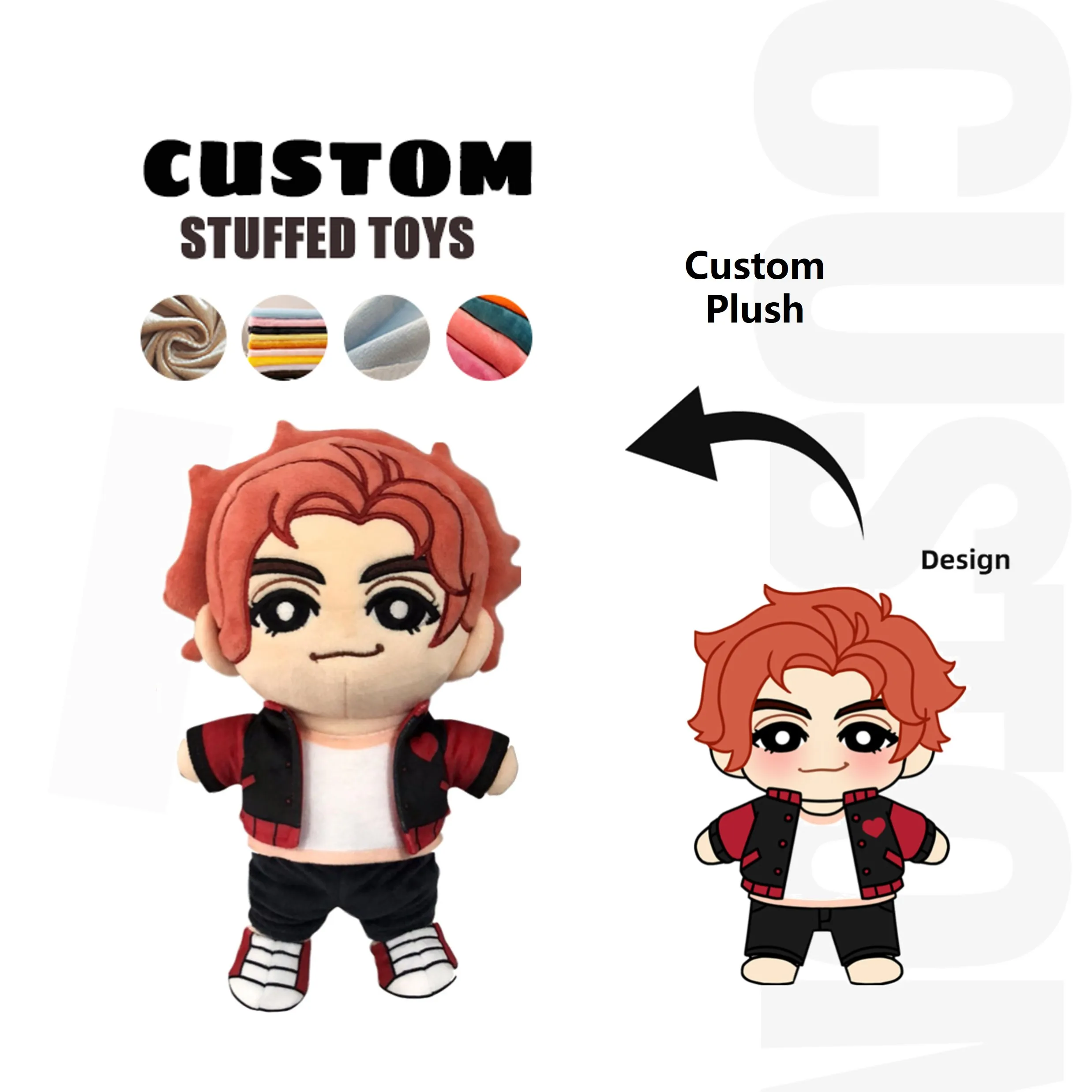 Design Your Stuffed Plush Doll Customized Soft Stuffed Plush Toys Human Baby Toys Star Dolls Custom Korean Plush Toy Star Doll