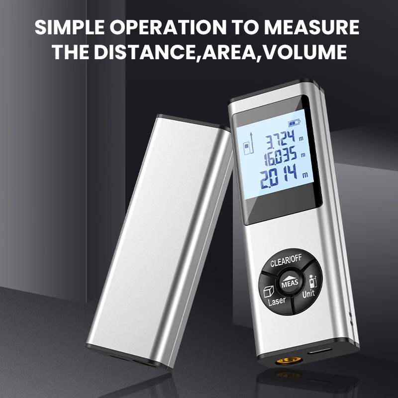 Mini Handheld Laser Rangefinder Sight Measure Tool Laser Distance Meter with LCD Backlight 50m Digital Laser Distance Meter