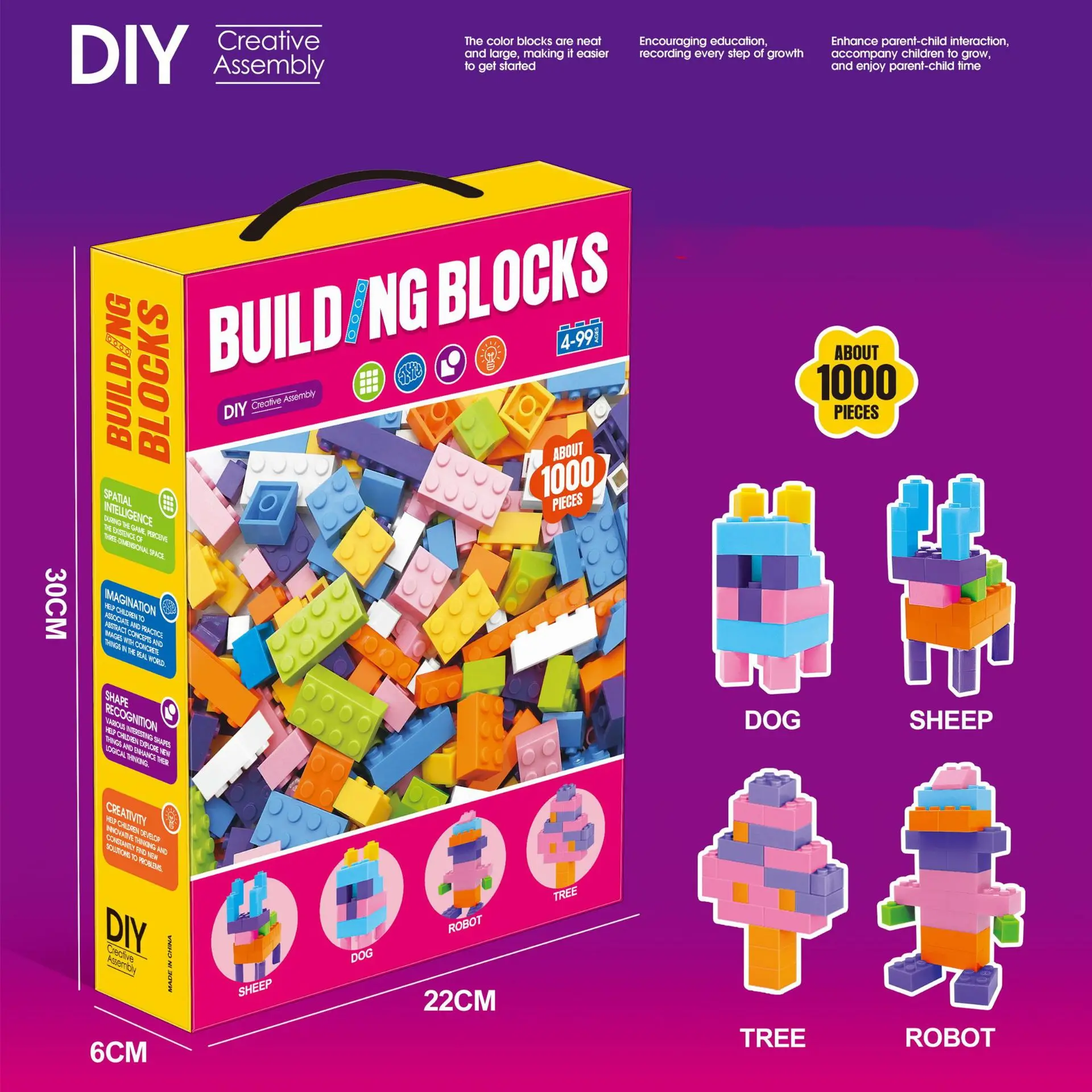 Wholesale 500/1000Pcs Blocks ABS Plastic Bricks Kids Kit DIY Education Compatible with small particles Building Block Sets Toys