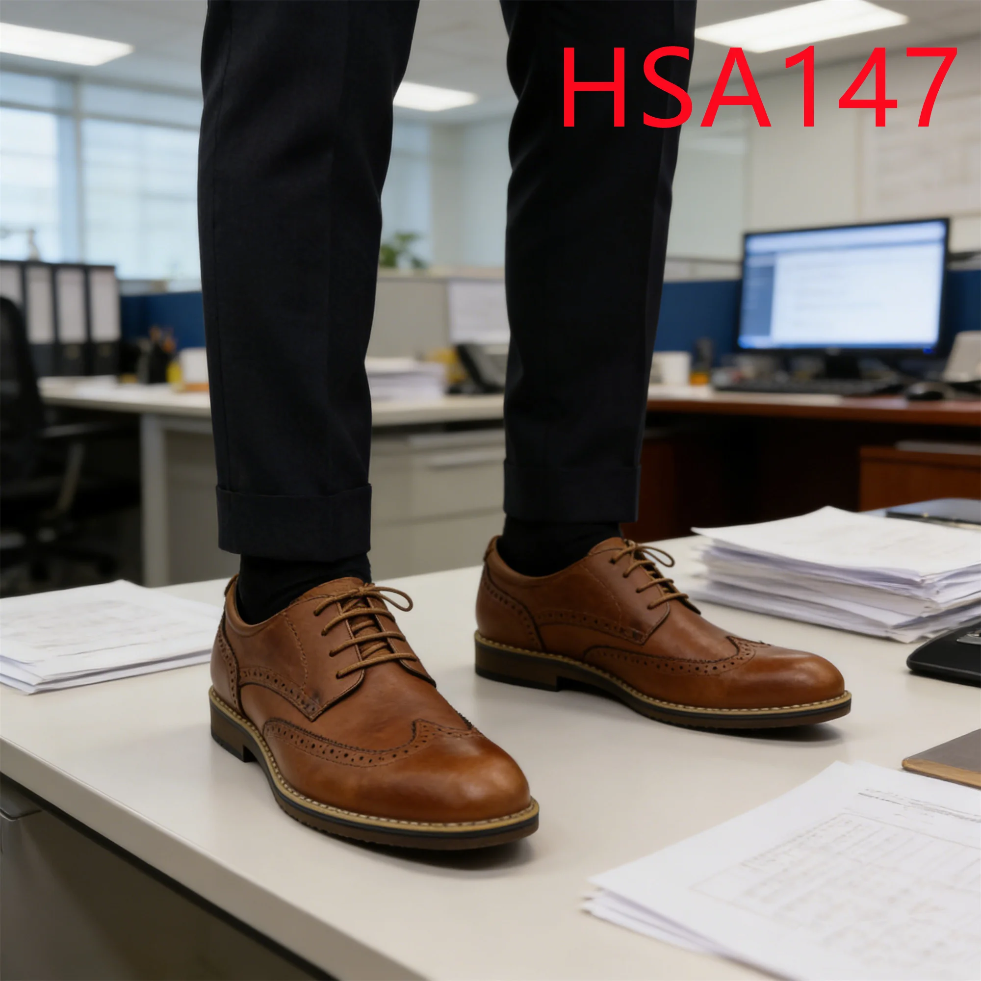 HY, Mga Formal na Sapatos para sa Mahahalagang Okasyon – Estilo ng Wingtip para sa Lalaki, Mga Fashion Dress Shoes para sa Gabi o Gala, Panlaban sa Pagkontrakt, Walang Amoy na Casual na Sapatos para sa Opisina, Modelo HSA147