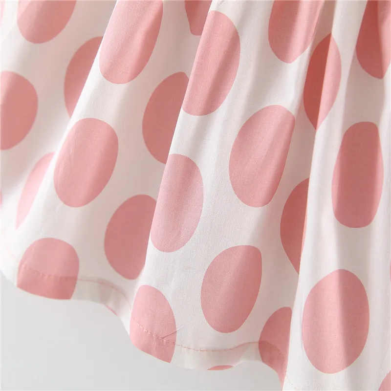 Summer new girls big dot wings princess dress send hat beach skirt