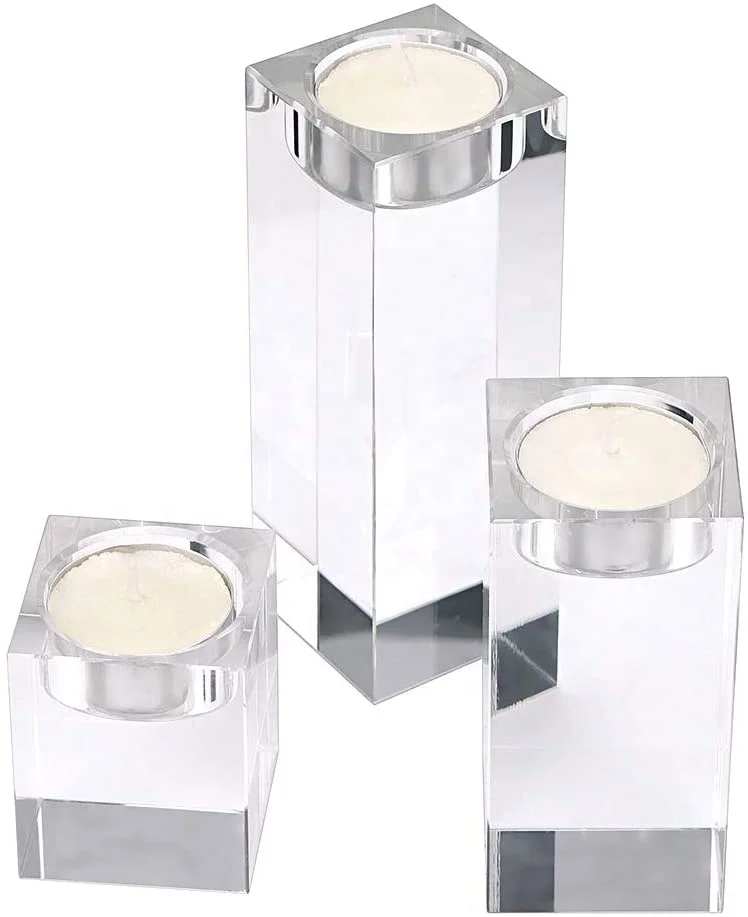 КВАДРАТНЫЙ Хрустальный подсвечник Boming, набор подсвечников, хрустальный куб, подсвечник для дома, украшения для стола