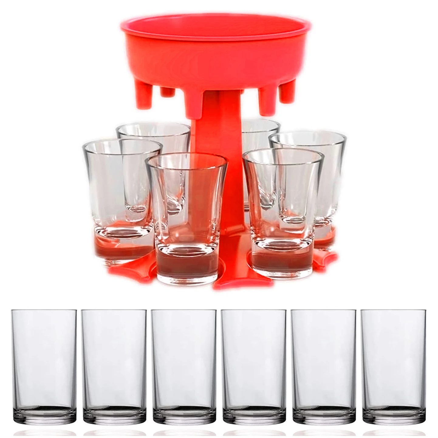 Shipping to USA  online FBA Bar Accessories 6 Shot Glass Dispenser Beer Wine Drinking Filling Liquids 6 Shot Dispenser