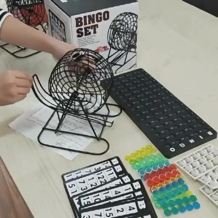 Набор для игры в Бинго-18 карт, лотерейный автомат на удачу, многоцветные шарики для бинго, игрушки для игр на удачу