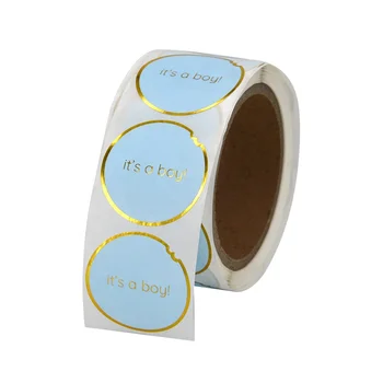 print Self adhesive clear gold foil round vinyl sticker label roll manufacturer, custom circle logo packaging label