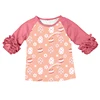 Pink Easter Egg Rainbow Ruffle Raglan Top