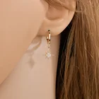 Cz Earrings 2020 Fashion CZ Crystal Jewelry Moon And Star Hoop Earrings