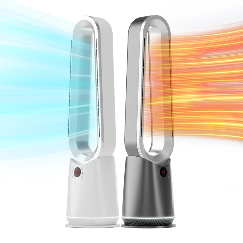 Tip-Over Protection Digital Display 4 Speed Warm Air 8h Timer Bladeless Hot and Cold Fan Ceramic Fan Heater Space Heaters