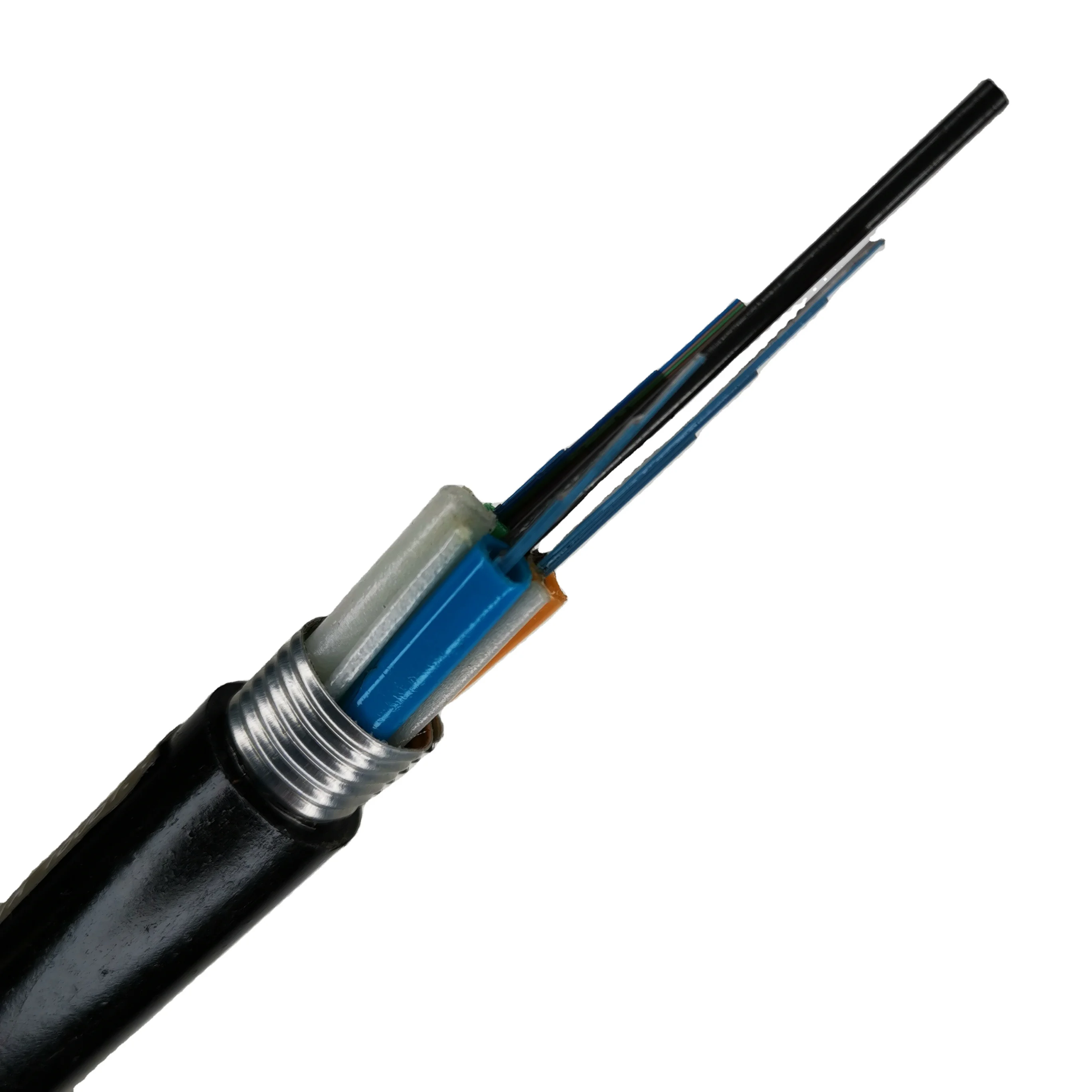 outdoor fiber optic fibra optica cable aerial duct direct method Direct Buried Steel Armored 12 96 Core Fiber Optic Cable Gyta53