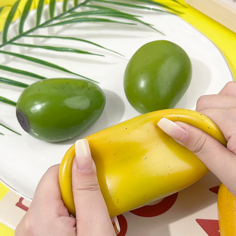 Stress Relief with TPR Mango Toy Color-Changing Fidget