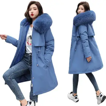 Winter Parkas 2021 winter women's Parkas coats hooded fur collar thick section warm winter Jackets snow coat jacket