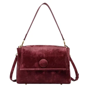 Wholesale Custom PU Embroidery Handbag Popular Classic Red Wedding Shoulder Bag Women Large Capacity Bride's Sling Autumn Winter