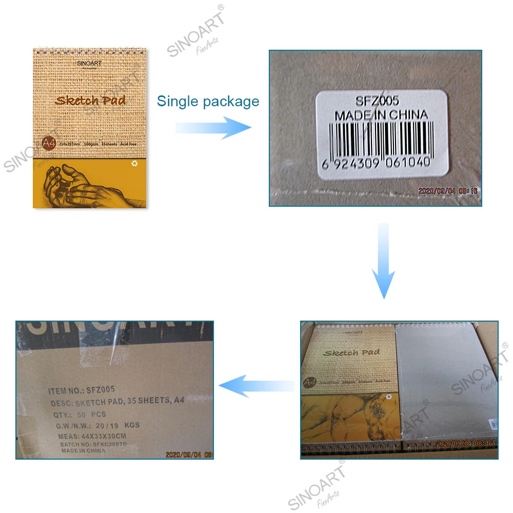 Sinoart 35 Sheets Sketch Pad 160g Spiral Sketchbook Cost Effective A3