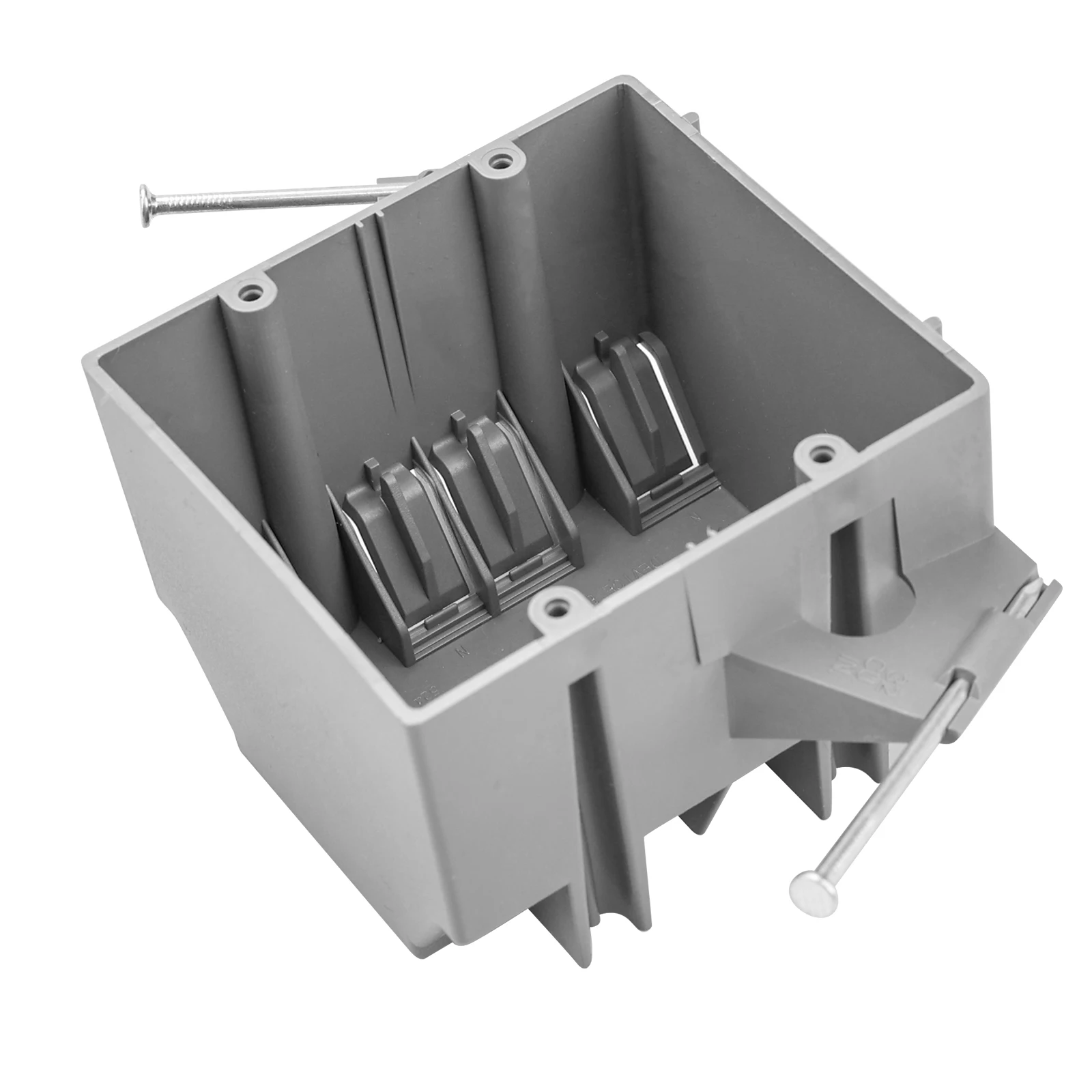 2 Gang Electrical Outlet Box - 36 Cubic Inch PVC Junction Box