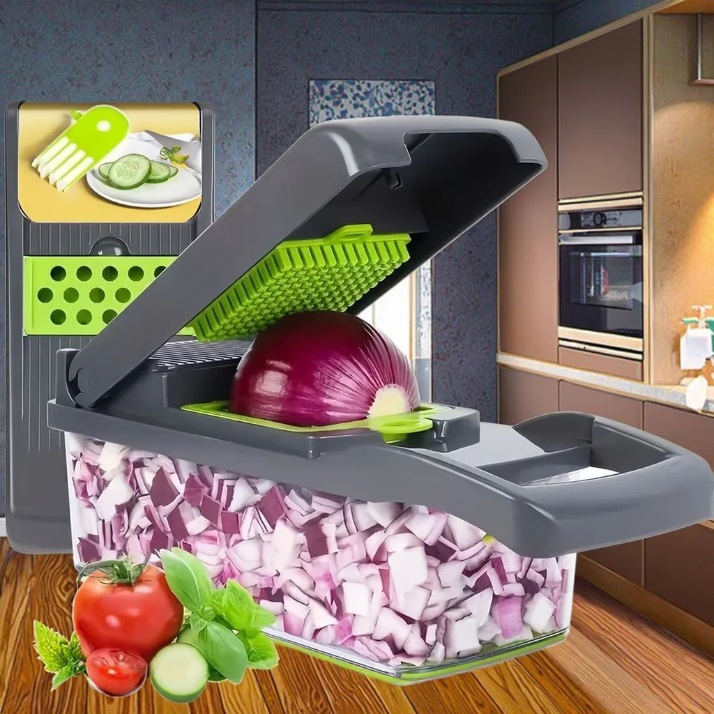 Kitchen Multifunctional Vegetable Cutter Household Dicer Cucumber Scrubber Potato Slicer Shredder