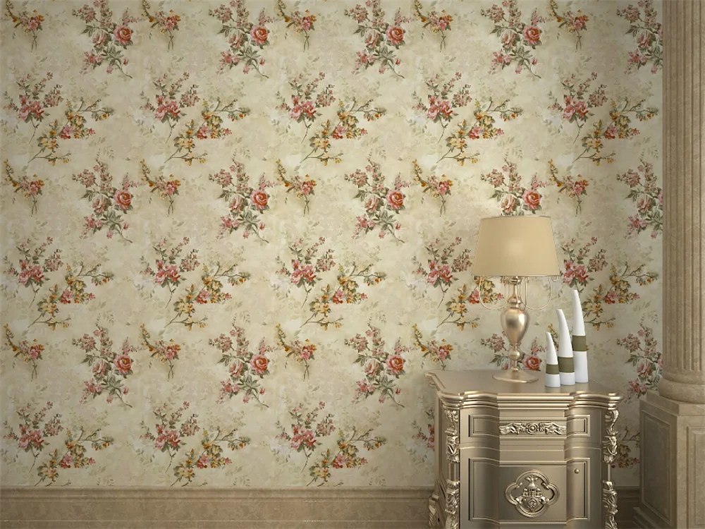 1.06m Beautiful Flower Design PVC Wallpaper