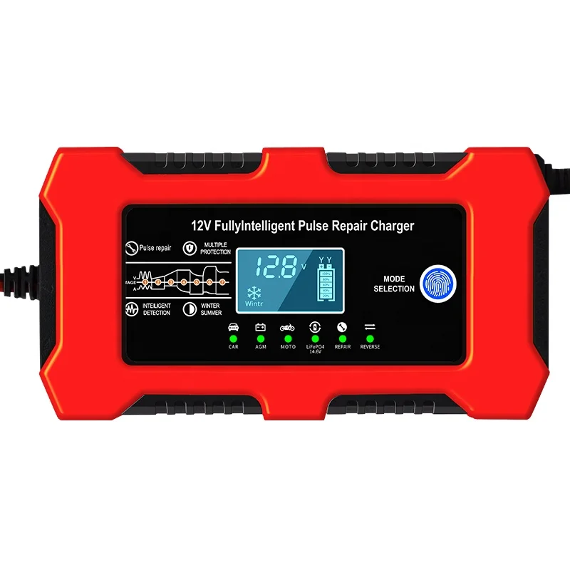 CHAOCHENBEN Car Battery Charger 12V10A Smart Lead-Acid with  Display Fast Charging 110-220V Input