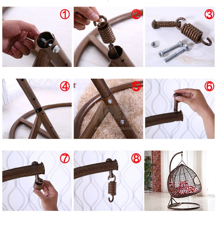 Hot Sell Outdoor Patio Hanging Rattan Baby Swing Chair Double Seat Cheap Egg Swing Egg Chair With Stand