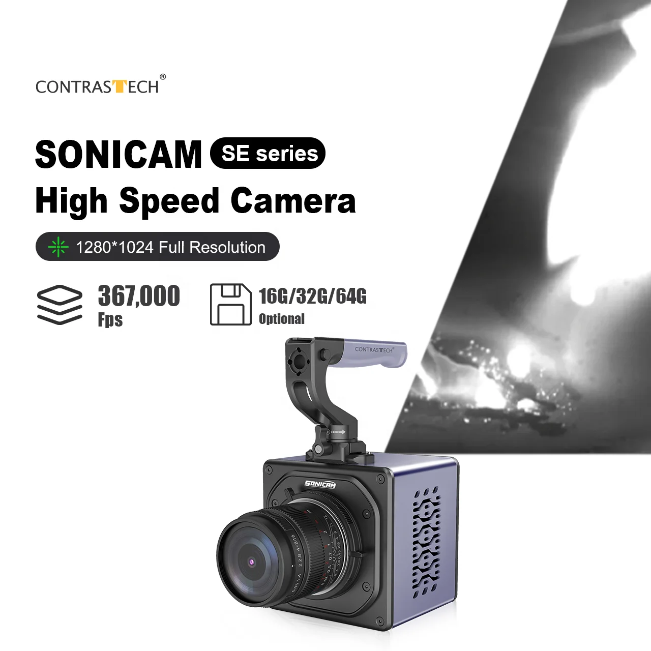 Contrastech 10000 Fps High-Speed Camera 1080P for Vibration