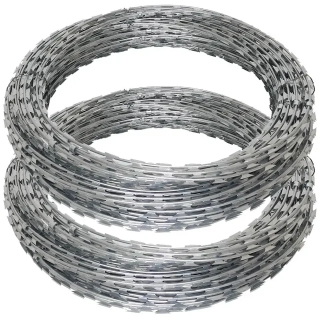 Razor Barbed Wire Concertina For Security Fence  For Farm Fence Driveway Gates Fence Protecting Wire Net