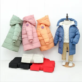 Wholesale Girls Down Coat 2021 Winter Kids Mid-length Children Clothing Boys And Girls Down Jackets For Kid