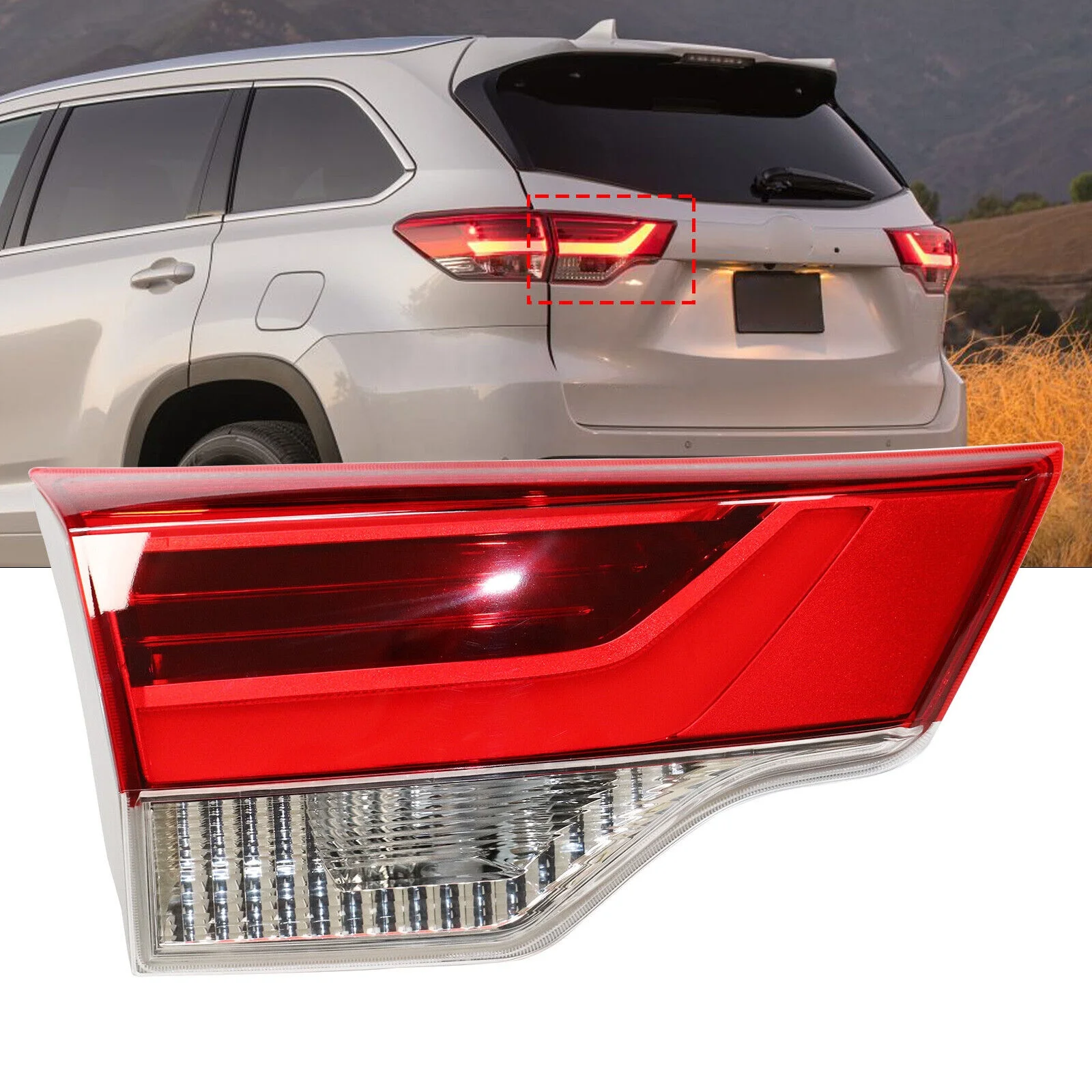 Saivis Inner halogen & xenon tail lights rear back taillamp For 2017 2018 2019 Toyota Highlander