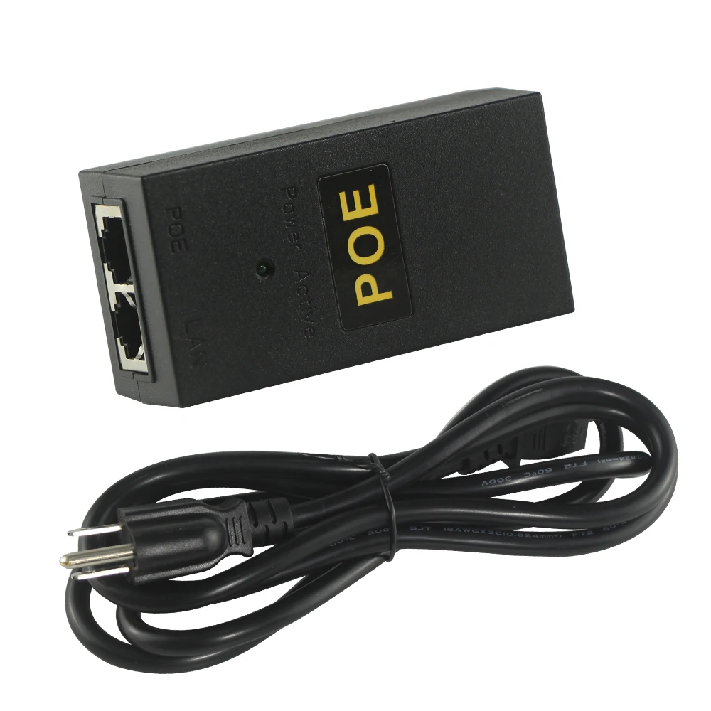 24W 1000mA 영국형 벽 플러그 이더넷 전원 공급 듀얼 RJ45 포트 AC DC 24V 1A POE LAN 인젝터 어댑터