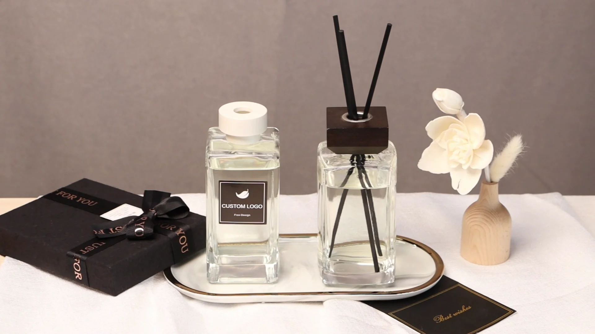 350ml Custom Empty Room Diffuser Bottles With Caps And Box Packaging