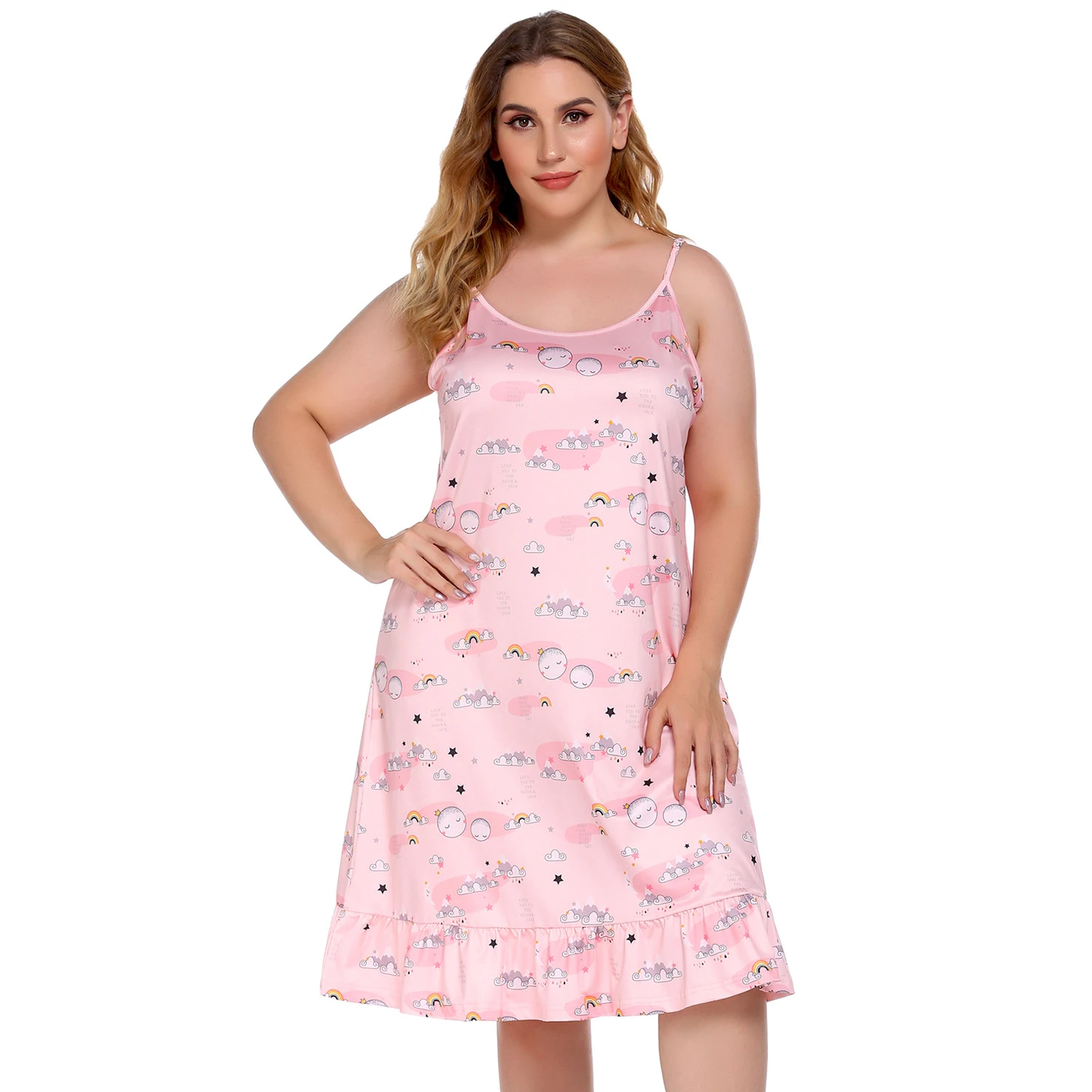 PSSW2035 Best Price Women's Clothing Plus Size Cute Casual Homewear Night  Dress Sleepwear