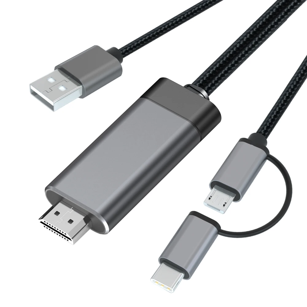 Vejfremstillingsproces grill Alt det bedste Wholesale HDMI cable type c Micro USB to HDMI 2-in-1 adapter 1080P HD  Mirroring Charging phone to hdmi cable for tv From m.alibaba.com