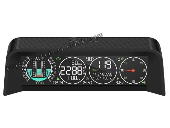 jimny autool gps hud auto velocità pendenza meter inclinometro 12v generale  display head-up con inclinazione inclinometro latitudine goniometro