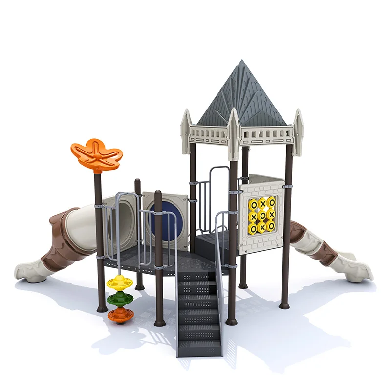 Feelkids ALITA-NC24007 Kids Outdoor Plastic Slide Eco-friendly Durable Amusement Equipment Multi-Play Cosmetic Playground factory