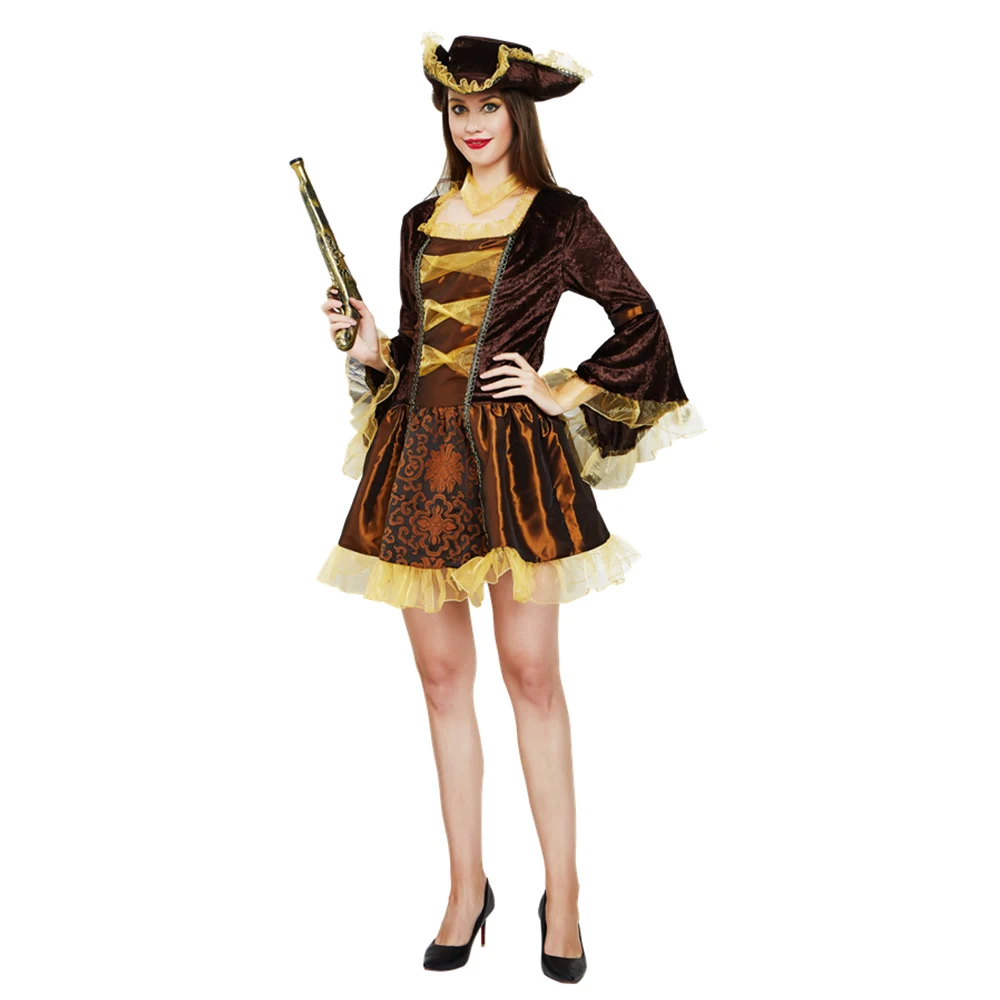 knee length dresses for ladies Women Pirate Costume Adult Sexy Swashbuckler Wench Girl Halloween Fanc main image 0