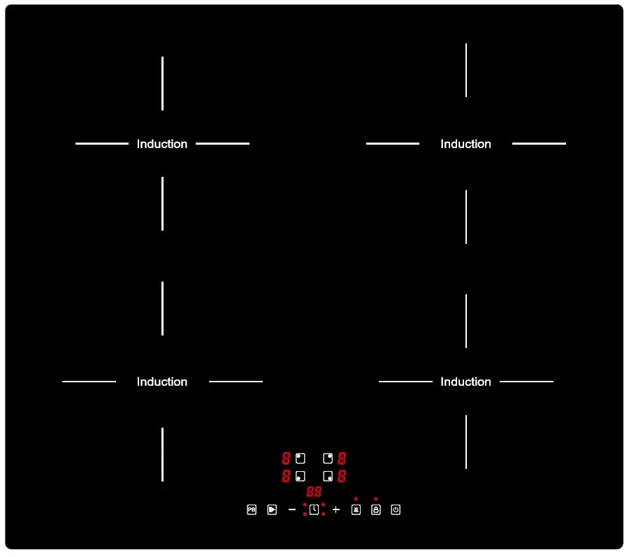7800W Built-in Induction Hob 4 Burners Electric Cooker With Schott Ceran or Not OEM Cooktop
