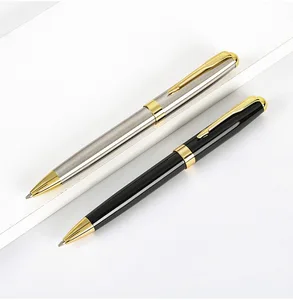 High Quality Silver Ball Point Promotional Premium Custom Branded Logo Stainless Steel Ballpoint Pens