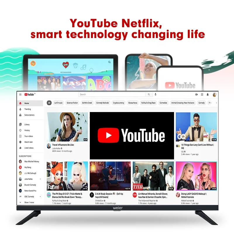 WEIER телевизор 43 дюйма LED UHD Android Smart