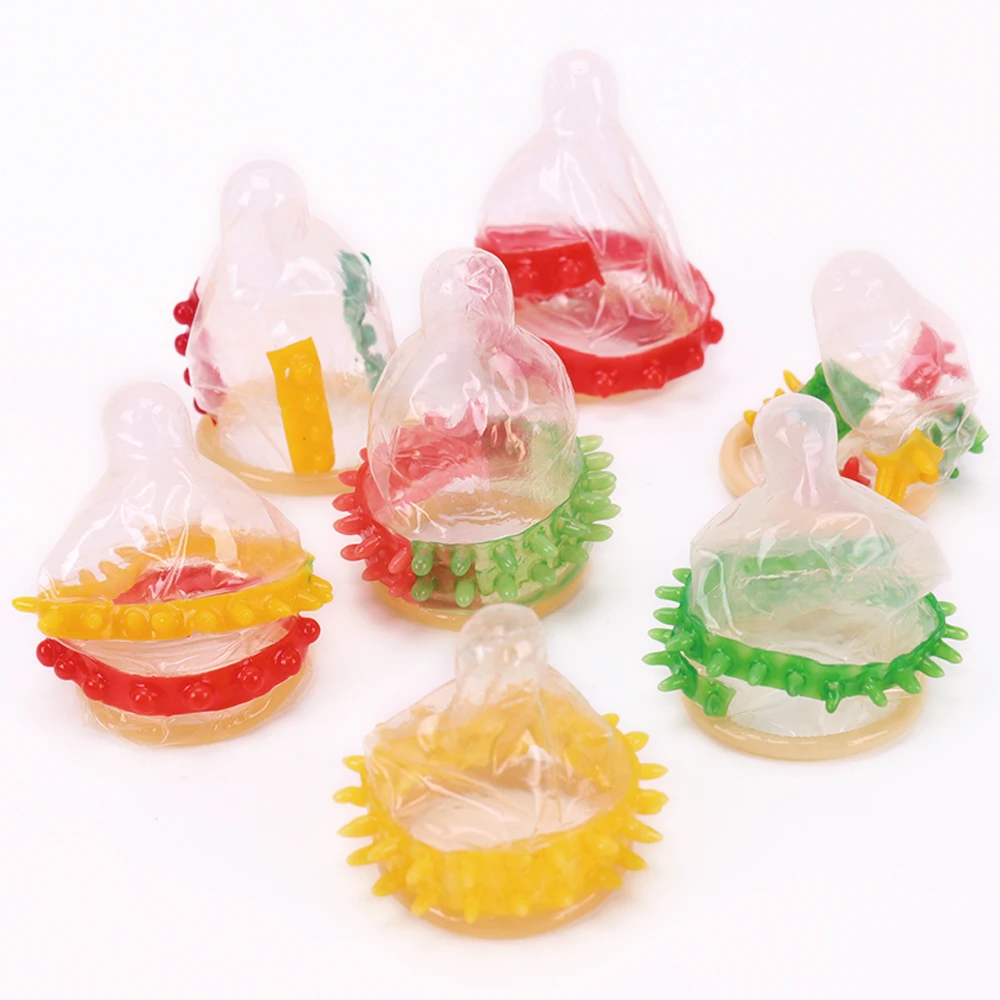 Natural Latex Condom Nails Sexy Male Condom Sex Toy