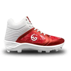 FREE SAMPLE Men's Breathable Professional Sports High Collar Long Staple Baseball Shoes for Adult Matches