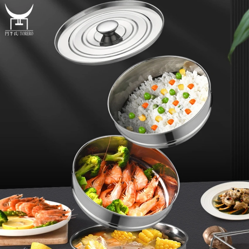 304 Stainless Steel Stackable Cooker Separator 3 Tier Food Instant Steamers Basket Pot Accessories Portable Lunch Box
