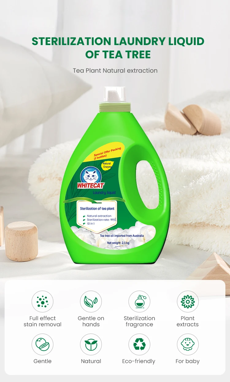 Manufacturer Concentrated Laundry Detergent Clothes Washing Soap Liquid Detergent with Color Care natural green detergent supplier