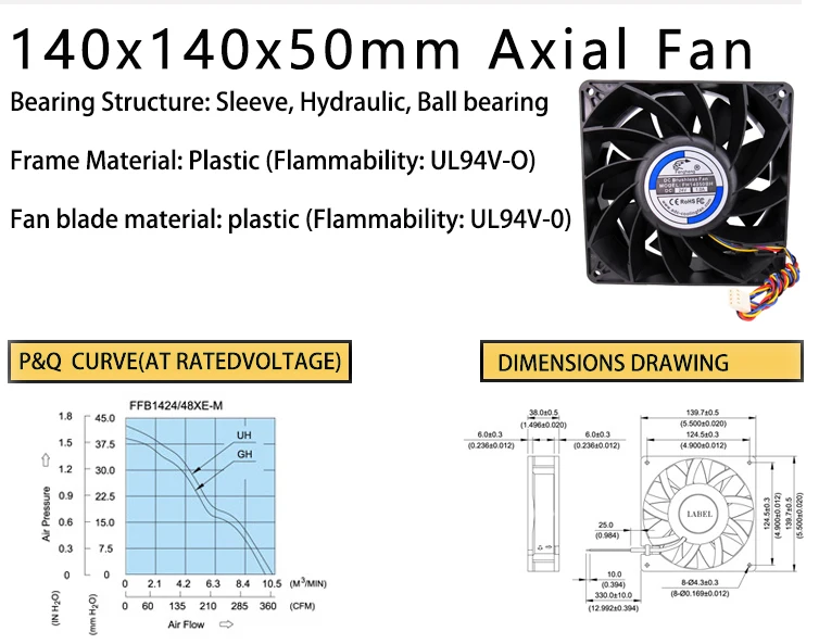 Booster Fan, 140mm, 5.5inch, 12v, 24v - detail 12