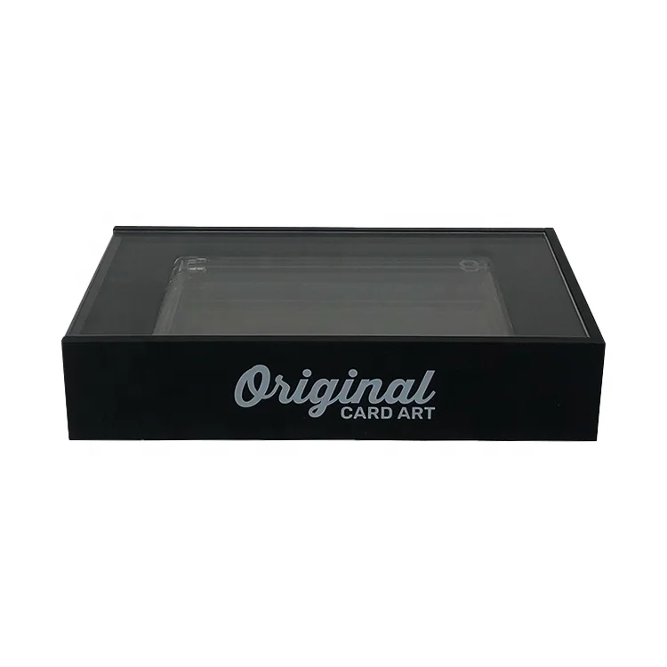 High Quality Durable Using Various Card Display Box Acrylic Magnet Trading Card Storage Box With Sliding Lid