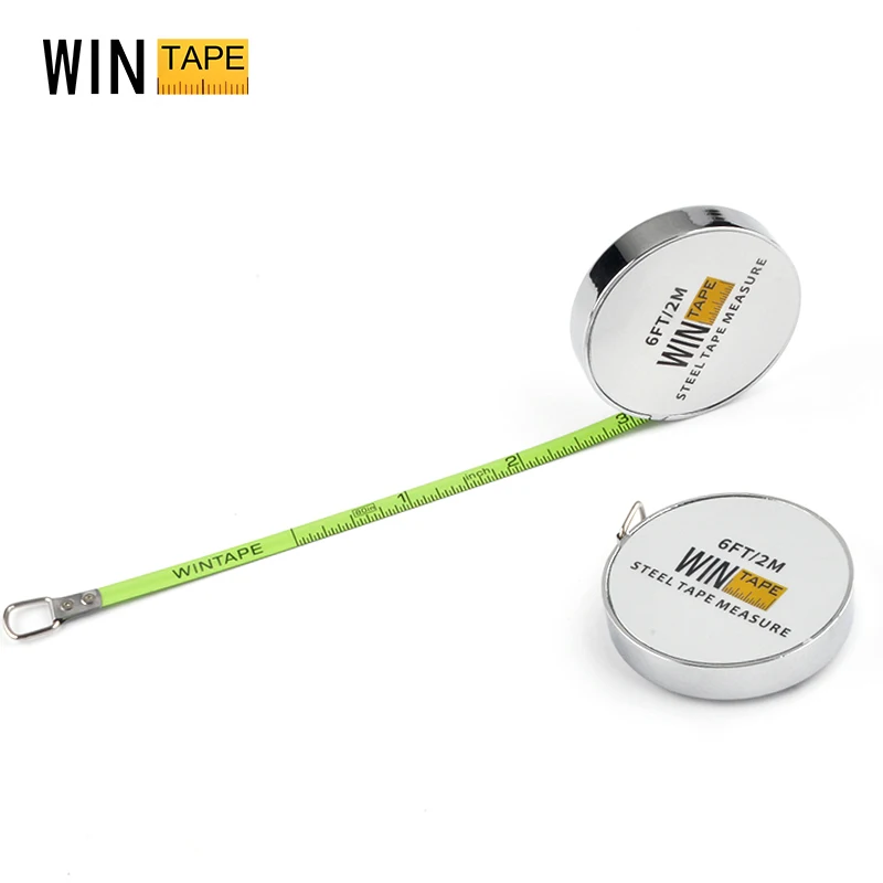 Wintape 2 м, высокое качество, Лидер продаж, прочный, из цинкового сплава, металлический круглый корпус, Выдвижная мини-рулетка из стали