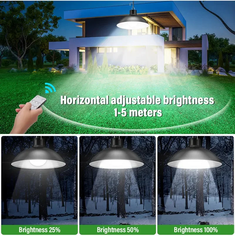 Outdoor Lighting Double Heads Solar Power Led Pendant Light Garden