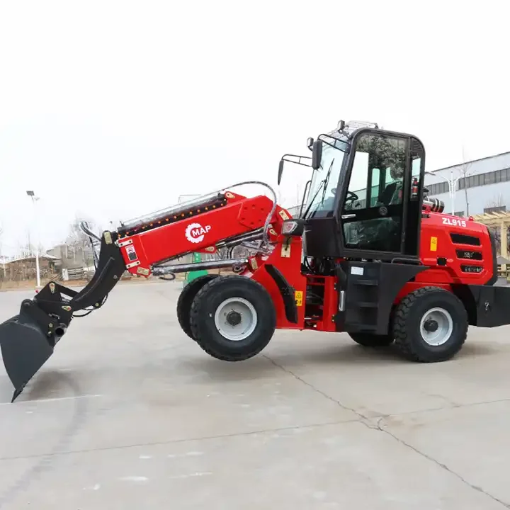 CE TL15 1.5T Mini 4X4 Wheel Front End Loader with Telescopic Boom Backhoe Electric Top Crawler Used Loaders for Sale