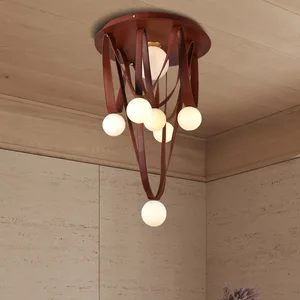 Modern Minimalist Nordic Art Chandelier for Restaurant Belt for Villa Duplex Loft Living Room Designer Pendant Lights