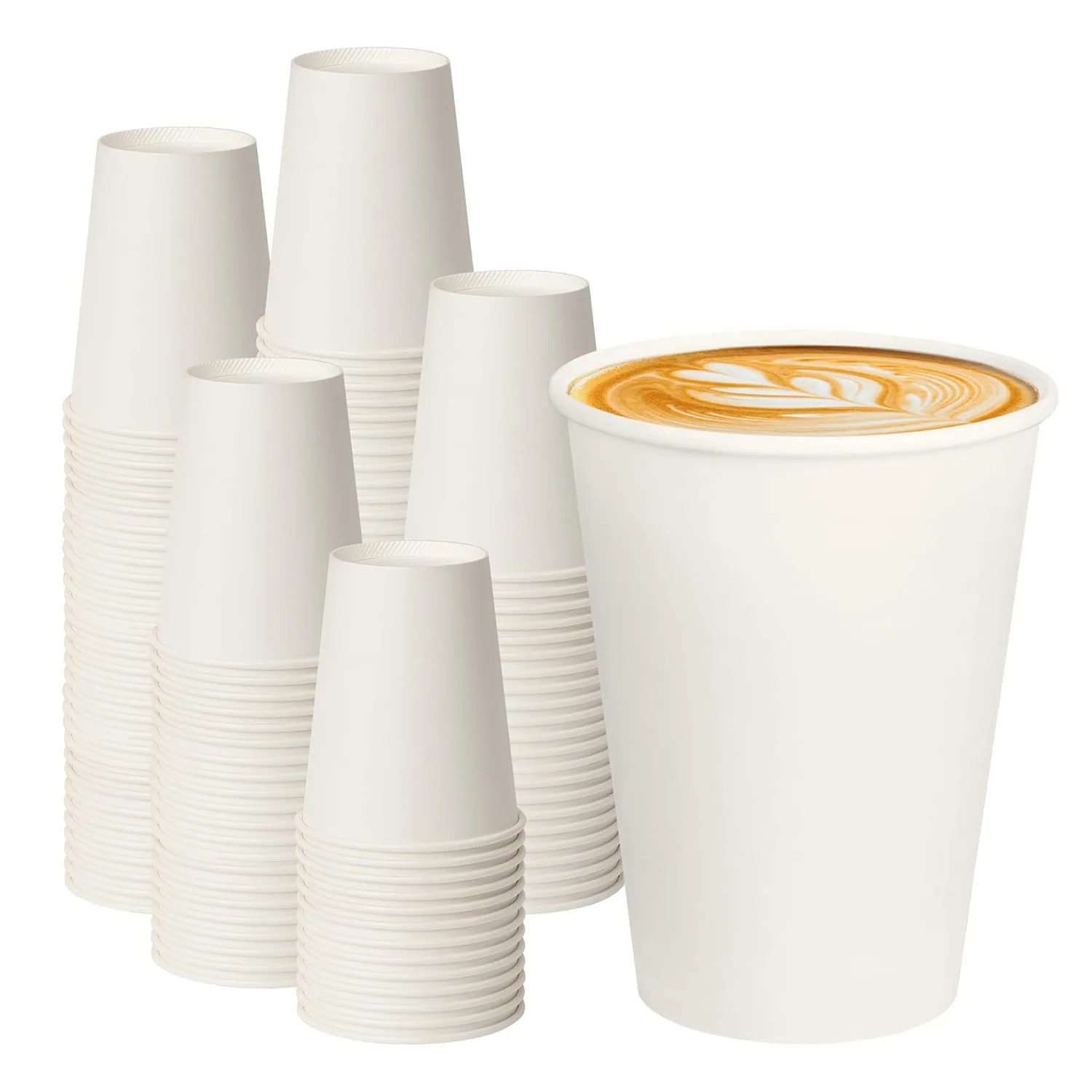 Disposable Custom 16oz 12oz 8oz Printed Paper Cups with Logo for Cold Drinks Double Wall Paper Tea Cups